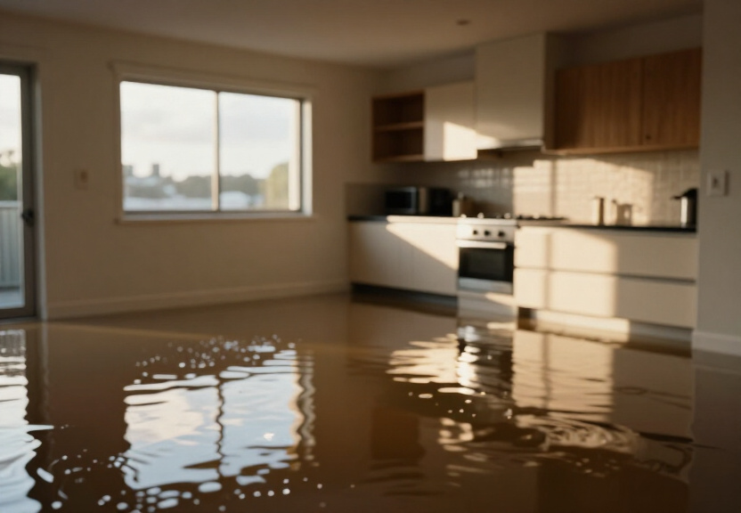 Wet carpet in Woollahra apartment before restoration